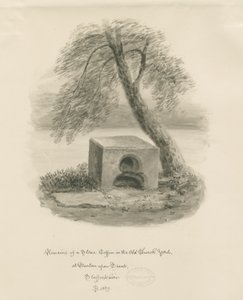Stone Coffin in Old Churchyard by John Buckler