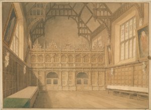 Interior View of Trinity College Hall, Cambridgeshire