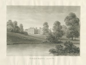 Enville Hall: sepia drawing
