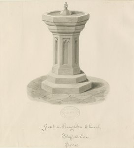Font in Haughton Church