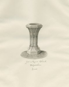 Font in Kinver Church: Sepia Drawing