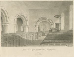 Interior of Seighford Church by John Buckler