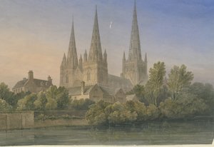 Lichfield Cathedral - South West View by John Buckler
