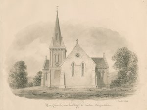 Walton-on-the-Hill Church: Sepia Drawing, 1842