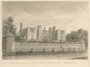 Wolverhampton - The Old Hall (sepia drawing, 1837)