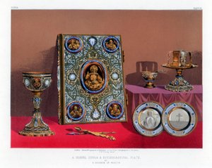 A Gospel Cover and Ecclesiastical Plate, 19th century