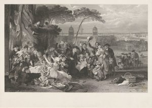 Festive Company in a Park Celebrating the Victory at Trafalgar
