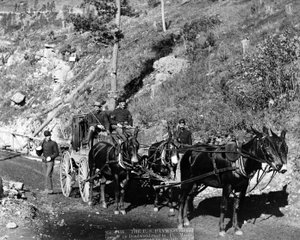The U.S. Paymaster and Guards on the Deadwood road to Ft. Meade, 1888