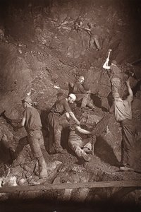 Underhand Stoping, East Pool Mine, illustration from 