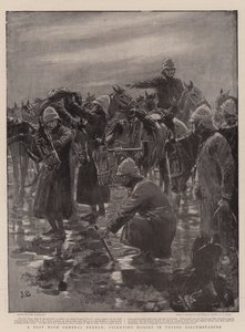 A Rest with General French, picketing Horses in Trying Circumstances