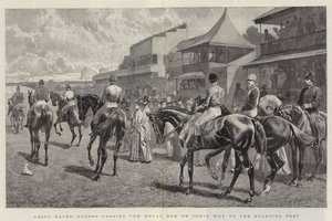 Ascot Races, Horses passing the Royal Box on their Way to the Starting Post