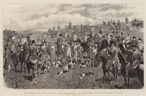 The Meet of the Devon and Somerset Staghounds at Hawkcombe Head by John Charlton