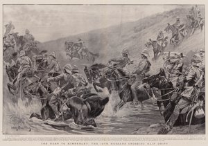 The Rush to Kimberley, the 10th Hussars crossing Klip Drift by John Charlton