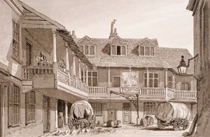 The Tabard Inn on Borough High Street, Southwark, London, 1827