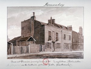 View of houses on the south side of Snowsfields, Bermondsey, London, 1828