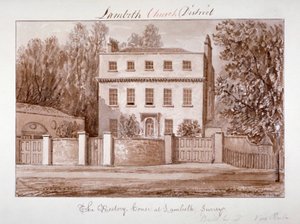 View of the Rectory House of St Mary at Lambeth, London, 1828