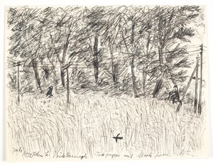 Vridsløsemagle. Group of Trees with Field in Front. Evening by John Christensen