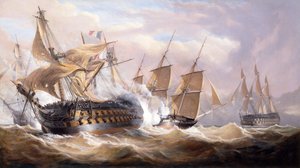 The Guillaume Tell being Engaged by the H.M.S.Penelope and H.M.S Loin of Malta during the Blockade, 30th March 1800
