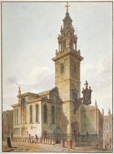 View of the Church of St James Garlickhythe, City of London, 1811