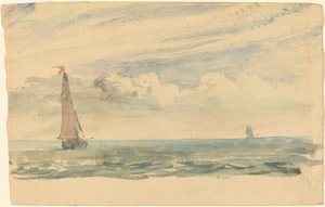 A Seascape with Two Sail Boats by John Constable