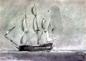 A Ship under Sail by John Constable
