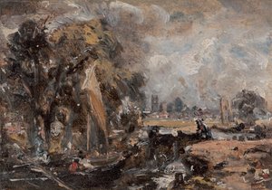 Dedham Lock, between 1819 and 1820 by John Constable