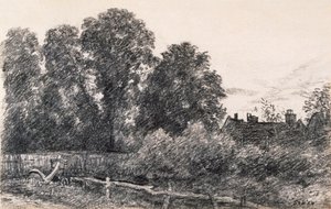 Landscape with Elm Trees and a House