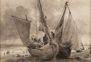 Lugger and Hog Boat, Brighton by John Constable