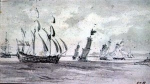 Shipping in a Breeze in the Thames or Medway by John Constable