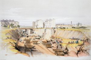 Building the Retaining Wall near Park Street, Camden Town, London, 17th September 1836