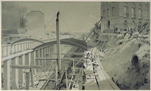 Building the retaining walls at Park Street, Camden Town, September 1836