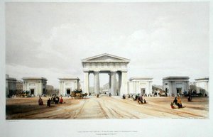 Entrance portico, Euston Grove Station by John Cooke Bourne