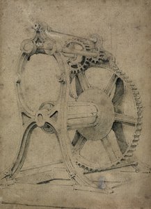 Winch or crab mechanism for winding chains, 1830s