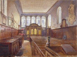 Interior View of the Church of St Matthew, Friday Street, City of London by John Crowther