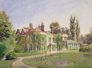 View of the Front Entrance and Garden at Raleigh House, Brixton Hill, Lambeth, 1887