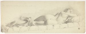 Ancient Statue of Sleeping Hermaphrodite by John Downman