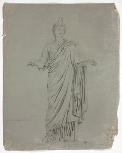 Antique Statue of Standing Goddess with Outstretched Arms by John Downman