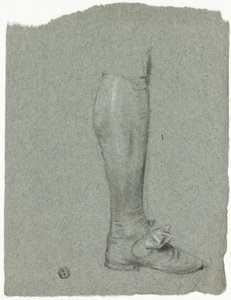 Leg of Standing Figure (front); Sketch of Shoes (back)