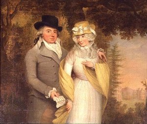 Portrait of a Gentleman and His Wife in a Park by John Downman