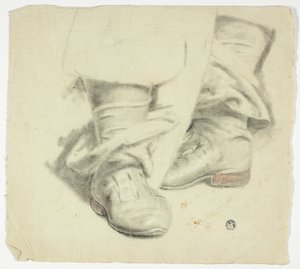 Seventeenth Century Boots of Standing Figure by John Downman