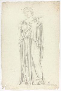 Antique Statue of Draped Standing Woman