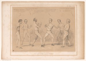 Caricature with Lord Bentinck and Lord Lyndhurst in a Boxing Match by John Doyle