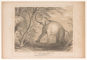 Caricature with Lord Ellenborough as a Wild Elephant, HB Sketches (series title) by John Doyle