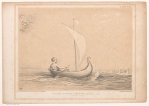 Caricature with Lord Russell in a Sailboat by John Doyle