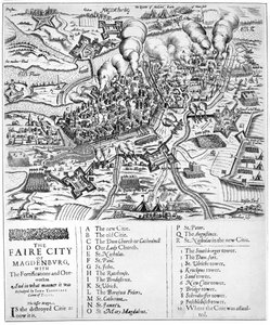 The Faire City of Magdenburg, with The Fortifications and Outworkes. And in what manner it was Besiedged by John Tserclaes Count of Tilty, 1631 by John Droeshout
