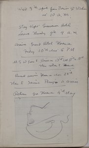 Sketch book containing 60 sketches and illustrations, writings on tempera paint and artists including Botticelli by John Duncan