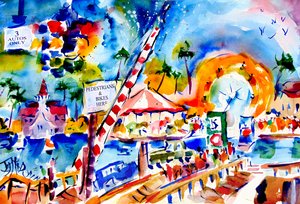 Vibrant Boardwalk Scene
