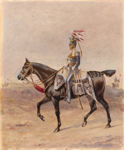 A mounted officer of the 17th Regiment of (Light) Dragoons (Lancers), c.1825