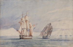 H.M. Ships Erebus and Terror in the Ross Sea by John Edward Davis