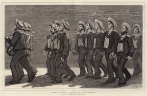 Blue Jackets marching to Church by John Evan Hodgson